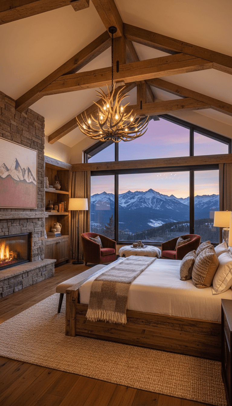Master bedroom with panoramic mountain views