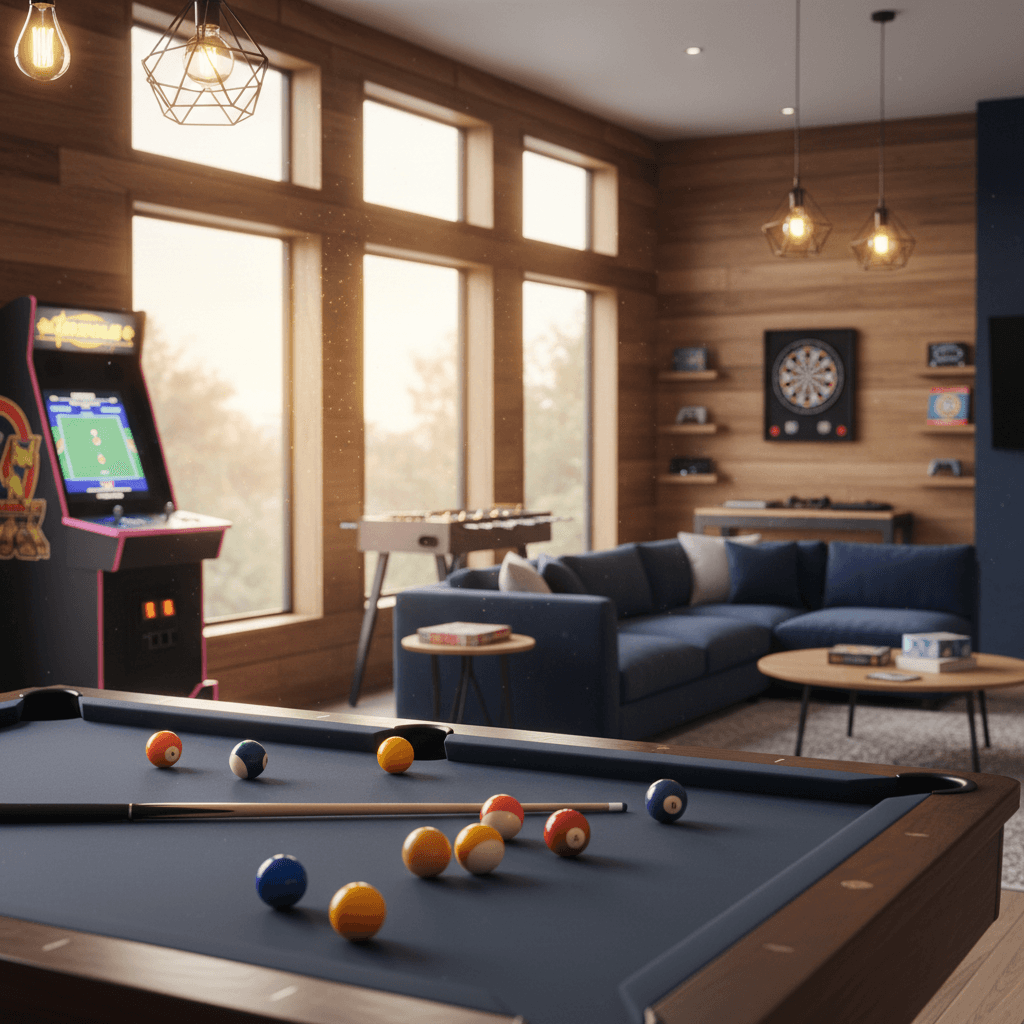 Game room with full entertainment options
